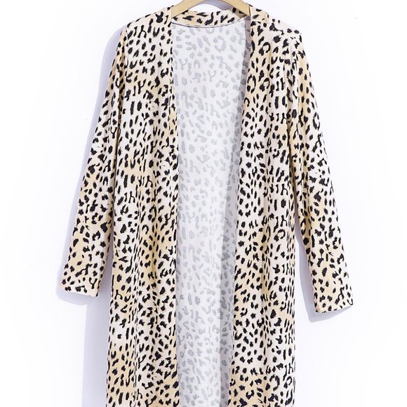 LEOPARD PRINT LONG CARDIGAN - Picture 6 of 14